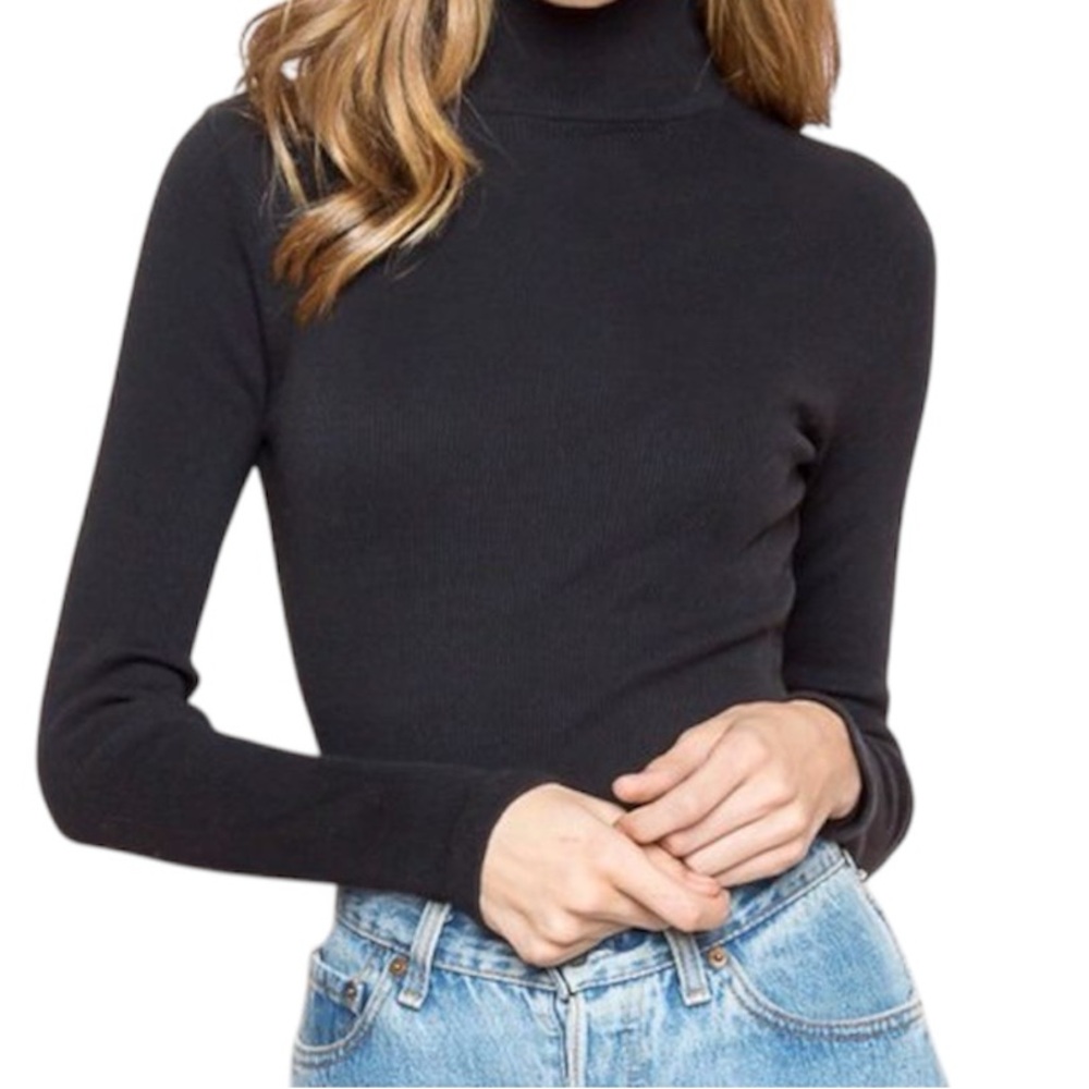 Brandy Melville John Galt black long sleeve turtleneck bodysuit